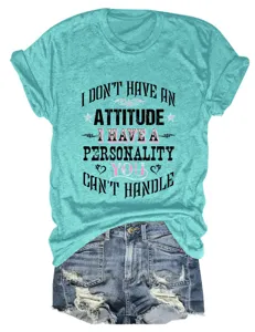 Casual short sleeve graphic t-shirt with funny quote print, comfortable daily wear top.