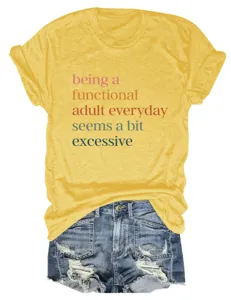 Casual γυναικείο κοντομάνικο t-shirt με τύπωμα γραμμάτων, άνετο κίτρινο τοπ.