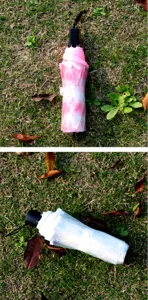 Transparenter Klappschirm süßer japanischer Stil Regenschirm tragbarer Sonnenschirm