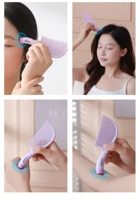 Peigne de massage violet portable pour tête et corps outil de soin des cheveux lisse