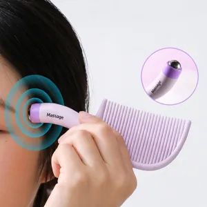 Mini peigne de massage portable avec billes roulantes, brosse démêlante lisse pour femmes.