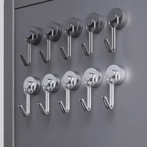 Ganchos Magnéticos Fuertes Resistentes Sin Perforación Ganchos De Pared Giratorios Para Cocina Refrigerador Colgador De Imán Metálico