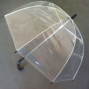 Transparent Clear Long Handle Umbrella 8 Ribs PVC Waterproof Rain Umbrella Windproof Straight Umbrella For Daily Outdoor