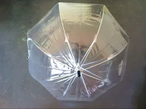 Clear transparent umbrella straight handle windproof rain umbrella for daily use.