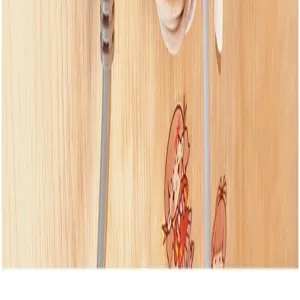 Cartoon plug hook detail view, cute anime character design, convenient self-adhesive storage holder.