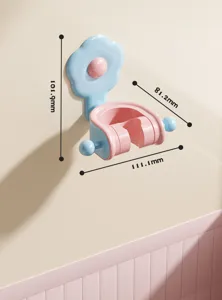 Soporte colorido de cabezal de ducha con diseño de flor montado en pared detalles