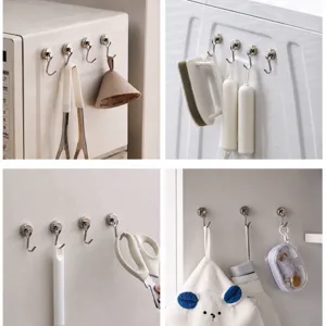 Ganchos magneticos resistentes fuertes sin taladro de metal para frigorifico cocina