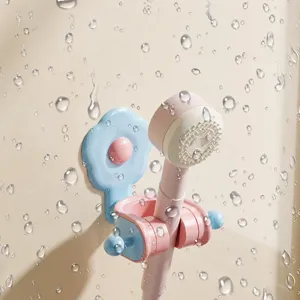 Soporte de cabezal de ducha de flor de dopamina, sin perforaciones, soporte de spray para baño.