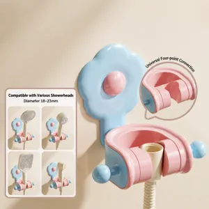 Soporte de cabezal de ducha de flor dopamina, sin taladro ajustable para baño.
