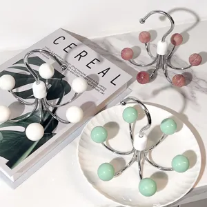 360-degree rotatable six-claw closet hook, versatile wardrobe storage hanger organizer.
