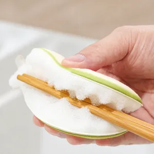 Esponja limpiadora plegable en forma de concha para la limpieza diaria de vajilla y palillos