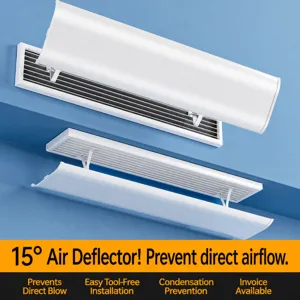 Déflecteur de Vent de Climatiseur Central Universel Réglable Anti Soufflage Direct Couverture de Grille d'Aération Maison