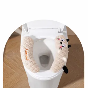 Thick Plush Toilet Seat Cover Warm Soft Washable Universal Bathroom Toilet Cushion Mat Cover
