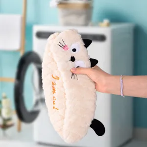 Plush cat toilet seat cover thick washable warm toilet mat soft cartoon bathroom accessory