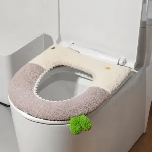 Fundas para asiento de inodoro de felpa gruesa bonita almohadilla de baño de invierno