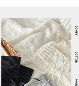 Calentadores de punto con lazo estilo Y2K estético bonito accesorios muy suaves chic