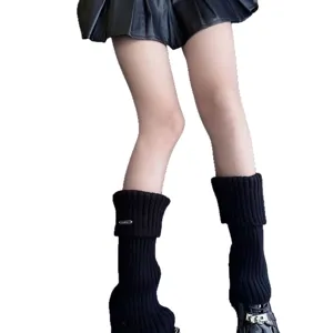Women autumn winter loose leg warmers knitted stacking socks Japanese style fashion boot covers