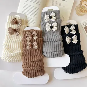 Calentadores de piernas tejidos estilo japonés JK lazo invierno cálido moda casual