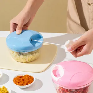 Hachoir manuel à tirage pour ail et légumes, mini mixeur cuisine rapide et efficace au quotidien