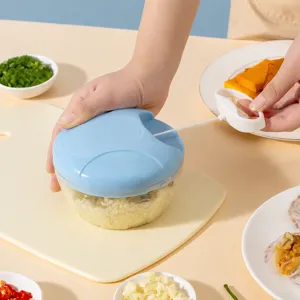 Hachoir manuel à ail et tire-ficelle coupe-légumes multifonctionnel pour cuisine