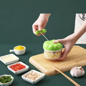 Manual pull garlic chopper hand mincer kitchen food processor for onion and vegetables