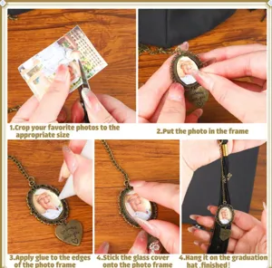 DIY photo pendant tray and tassel kit for graduation hat custom crafting and handmade gifts.