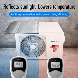 Housse de Protection pour Unité Extérieure de Climatiseur en Feuille d'Aluminium Thermique Imperméable Pare-soleil Anti-poussière Universel
