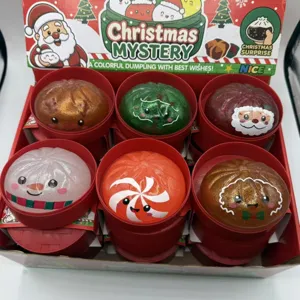 Christmas mystery decompression dumpling squeeze toy set detail view showcasing colorful toys