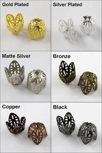 Embouts de perles en métal calottes de fleurs pour fabrication de bijoux bricolage