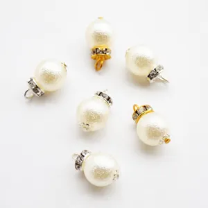 Artificial Pearl Pendant DIY Jewelry Making Component Featuring Rhinestone Ring Geometric Design Charm Accessory