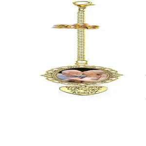DIY memorial photo pendant charm with cross chain heart pendant and year design for gifts