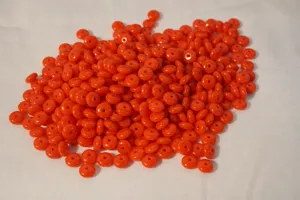 Accessorio gioielli DIY perline distanziatrici piatte rotonde rosse bracciale dettagli