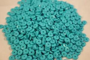 Perline distanziatrici DIY blu perline rotonde piatte sfuse per accessori di creazione
