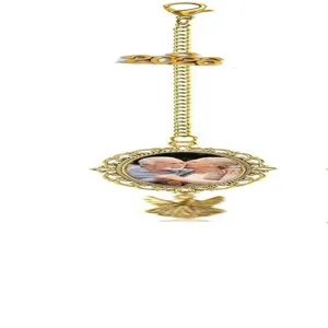 DIY gold cross photo pendant 2026 memorial car charm keyring keepsake accessory gift