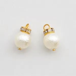 Korean style pearl rhinestone pendant charms for DIY necklace bracelet jewelry making accessories