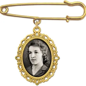 DIY Antique Gold Photo Pin Tray Vintage Oval Picture Frame Brooch Alloy Memorial Jewelry Accessories Setting Base Blank