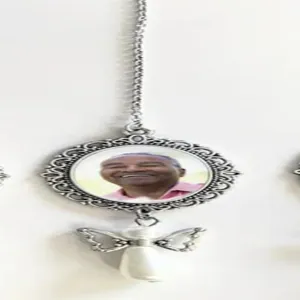 DIY custom photo time gemstone pendant graduation cap memorial car hanging charm ornament
