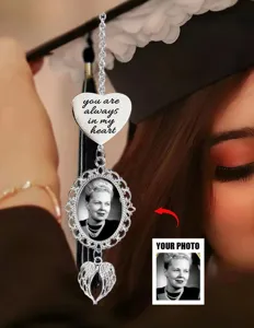 DIY graduation cap tassel charm memorial photo pendant custom jewelry gift for graduates