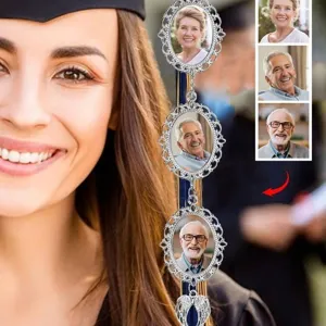 DIY Graduation Cap Tassel Pendant Alloy Time Gemstone Photo Frame Cap Charm Memorial Graduation Party Jewelry Gift