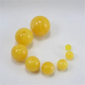 Resin Round Loose Beads Imitation Amber Smooth Spacer Beads For Jewelry Making DIY Craft Bracelet Necklace