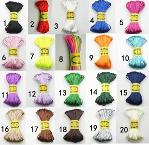 Chinese knot No. 5 cord silk thread color variant detail view for DIY bracelets and apparel.