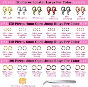 DIY jewelry making kit lobster clasps open jump rings with tools set for craft crafting