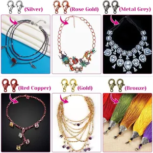 DIY jewelry accessories clasp necklace set in silver rose gold metal grey bronze colors