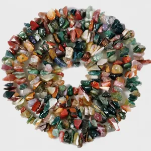 Natural Stone Irregular Chip Beads Indian Agate Crushed Gemstone Loose Beads For DIY Bracelet Necklace Jewelry Making