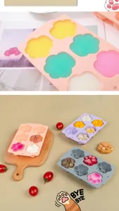 Silicone cat paw mold for baby food supplement, DIY jelly, panna cotta, and cute cakes.