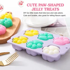 Silicone cat paw mold for baby food, jelly and baking. Cute DIY kitchen tool for sweet treats.
