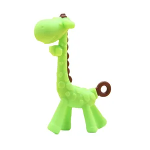 Silikon Giraffe Baby Beissring Spielzeug zur Beruhigung, sicheres flexibles Design