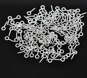 Petites vis à œillet en métal argenté pour fabrication de bijoux DIY, anneaux ouverts 8-10mm