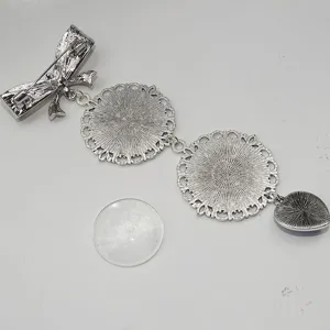 DIY Foto Tray Hanger Broche Strass Strik Lege Vorm Instelling Glas Cabochon