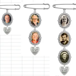 DIY Photo Frame Brooch Alloy Vintage Oval Tray Pin Blank Settings Family Memorial Jewelry Accessories